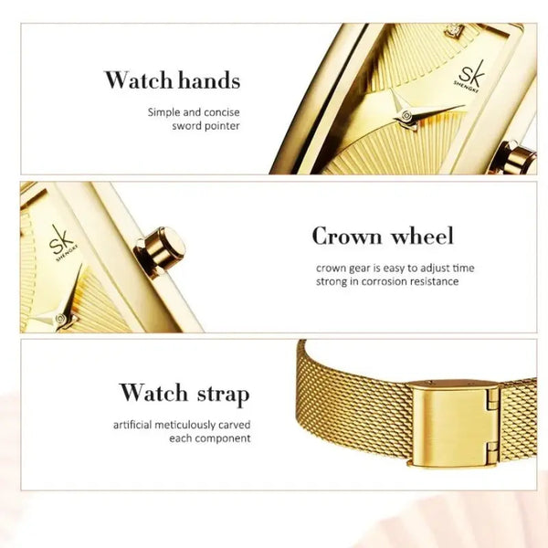 Luxury Rectangle Quartz Wristwatch