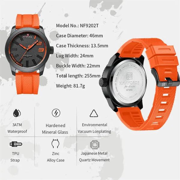 Silicone Strap Waterproof Wristwatch