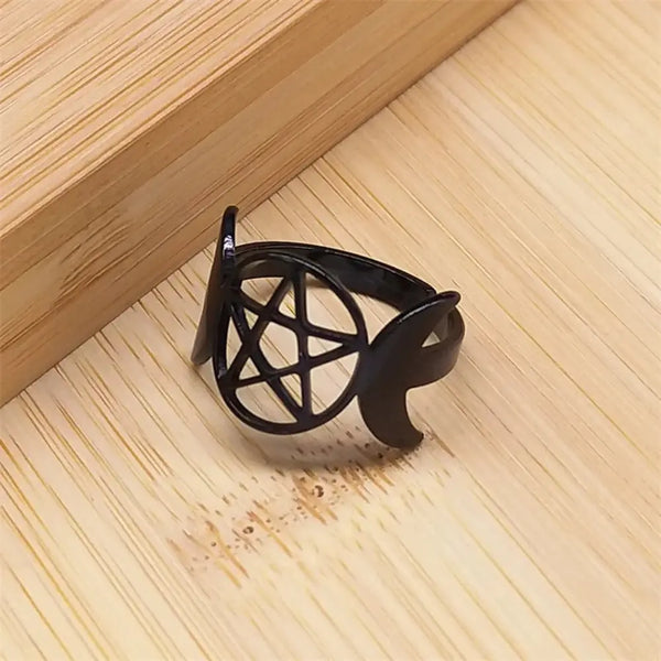 Balck ring on a wooden floor