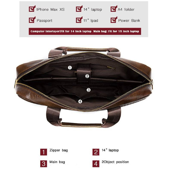 Men's Genuine Leather Briefcase.