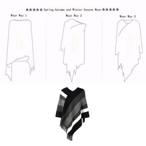 Casual Striped Cloak