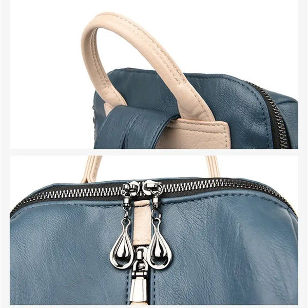 Soft Leather Backpack.