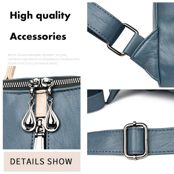 Soft Leather Backpack.