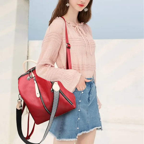 Soft Leather Backpack.