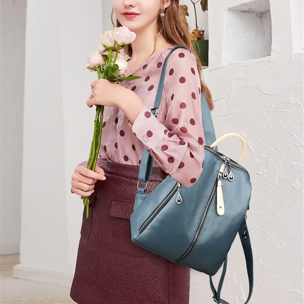 Soft Leather Backpack.