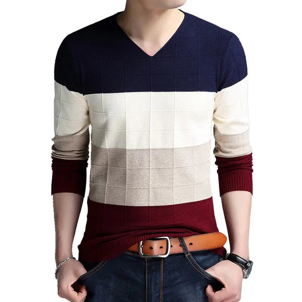 Long Sleeve Striped Sweater.