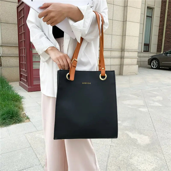 Leather Top Handle Bag.