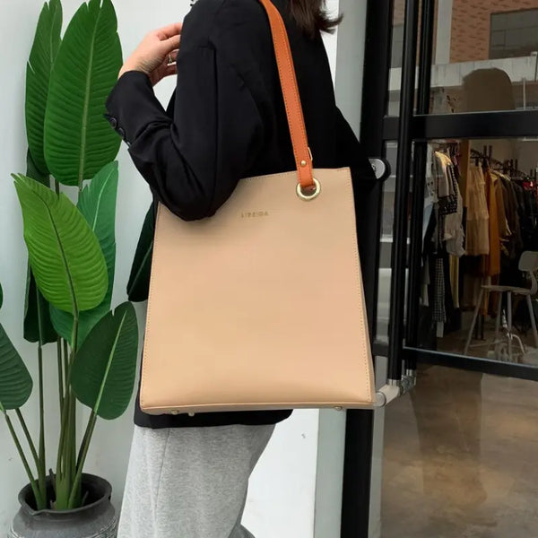 Leather Top Handle Bag.