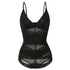 Black lingerie set with thin straps on a white background