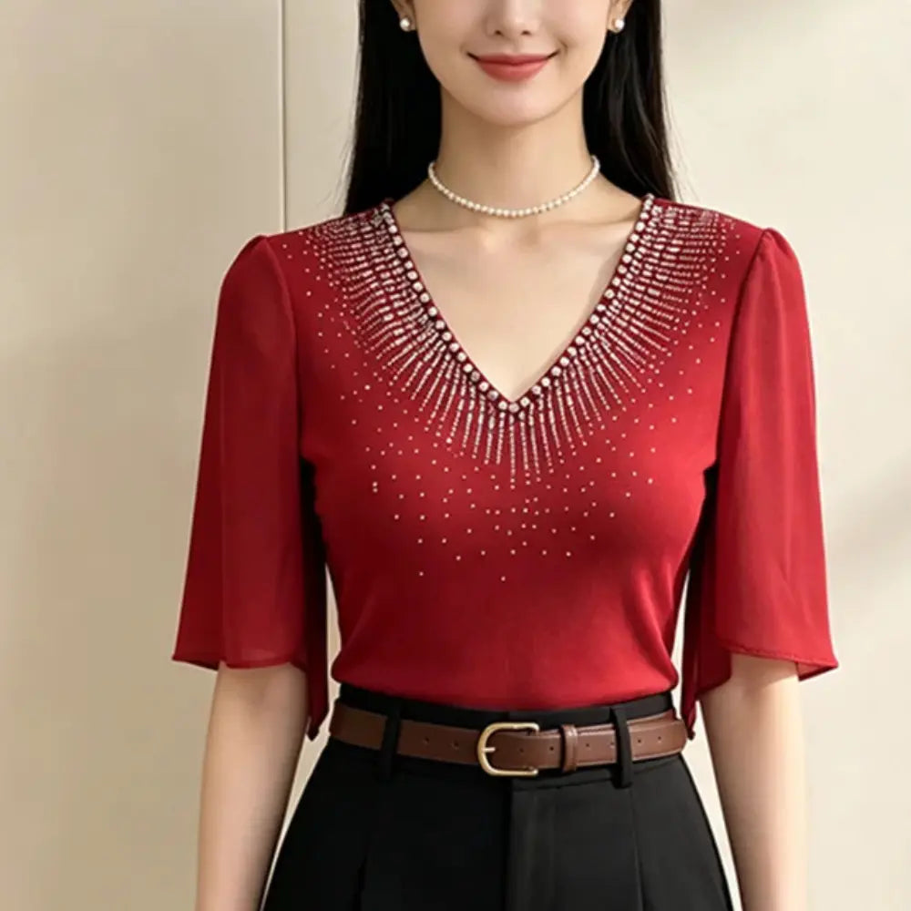 Elegant Middle-Sleeve T-Shirt