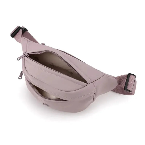 Pink waist bag on a white background