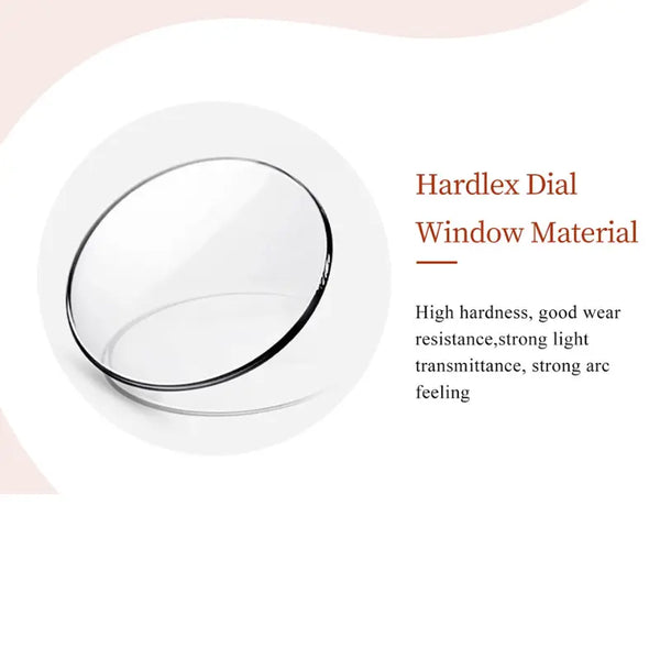 Clear glass window material with text on a white background