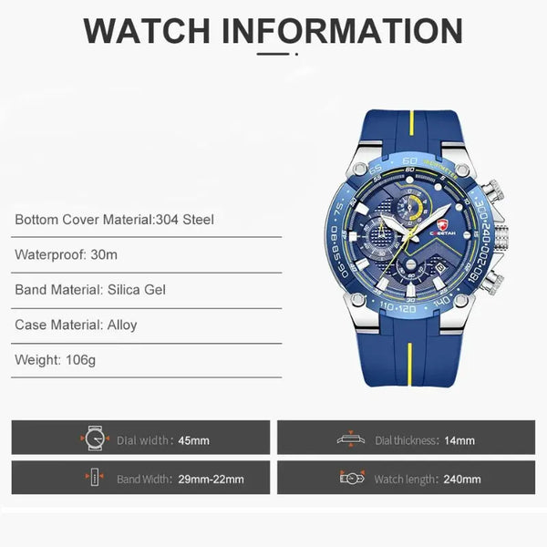 Waterproof Quartz Wristwatch.