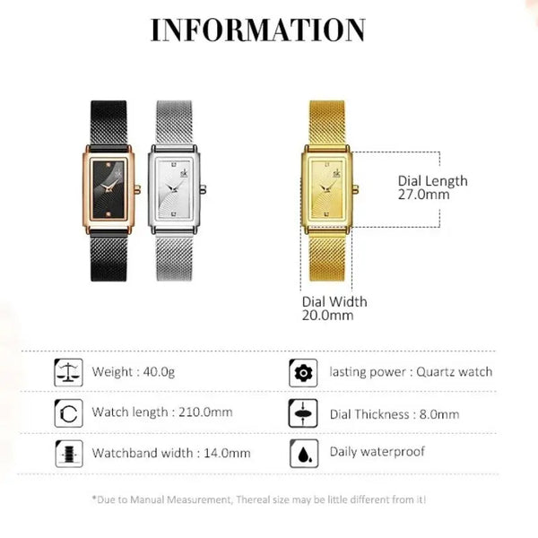 Luxury Rectangle Quartz Wristwatch
