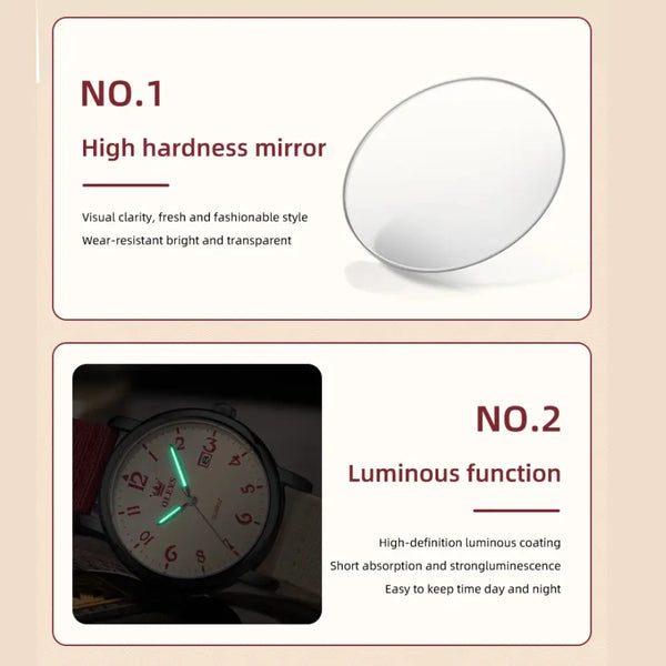 Product features with high-hardness mirror and luminous function on a beige background