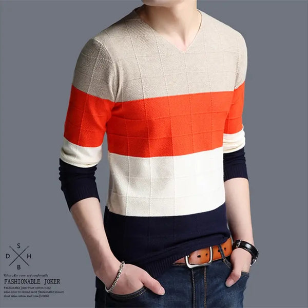 Long Sleeve Striped Sweater.